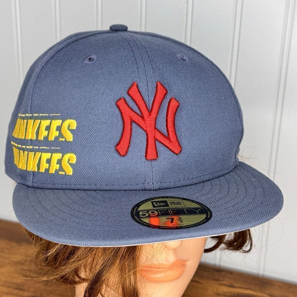 New York Yankees New Era 59FIFTY Blue City Gear 5950 Fitted Hat Cap Size 7 3/4